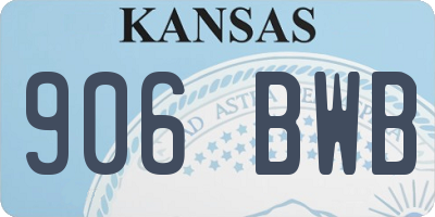 KS license plate 906BWB
