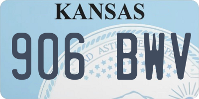 KS license plate 906BWV