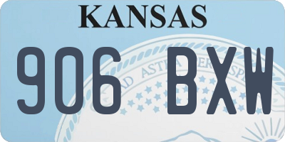 KS license plate 906BXW