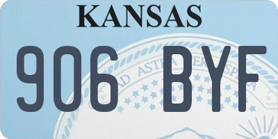 KS license plate 906BYF