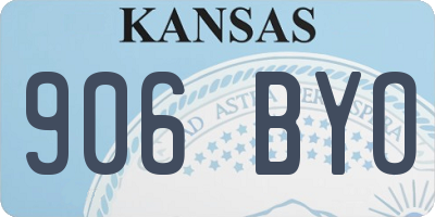 KS license plate 906BYO