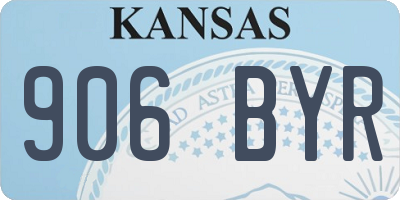 KS license plate 906BYR