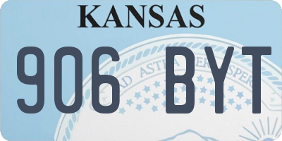 KS license plate 906BYT