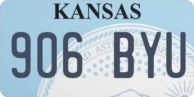 KS license plate 906BYU