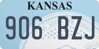 KS license plate 906BZJ