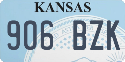 KS license plate 906BZK