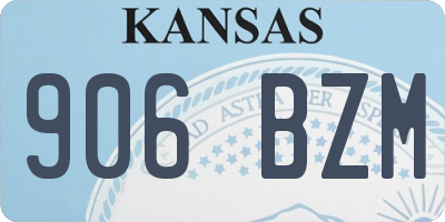 KS license plate 906BZM