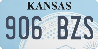 KS license plate 906BZS