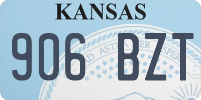KS license plate 906BZT