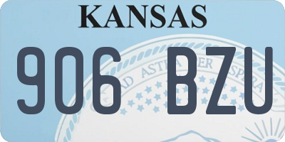 KS license plate 906BZU