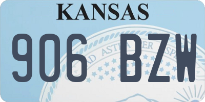 KS license plate 906BZW
