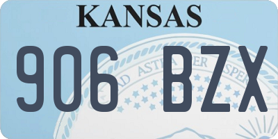 KS license plate 906BZX