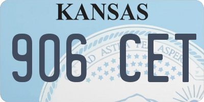 KS license plate 906CET