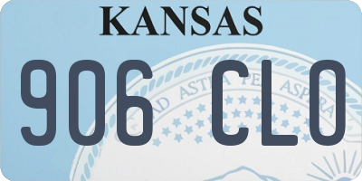 KS license plate 906CLO