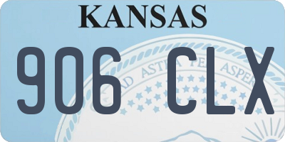 KS license plate 906CLX