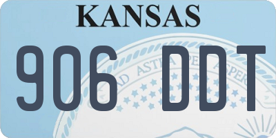 KS license plate 906DDT