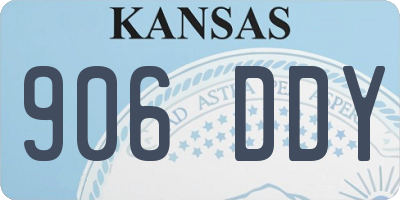 KS license plate 906DDY
