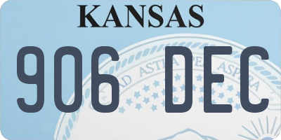 KS license plate 906DEC