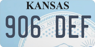 KS license plate 906DEF