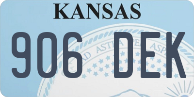KS license plate 906DEK
