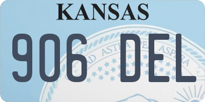 KS license plate 906DEL