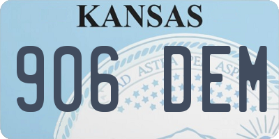 KS license plate 906DEM