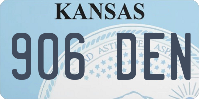 KS license plate 906DEN