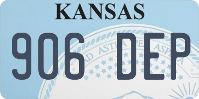 KS license plate 906DEP