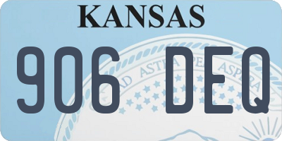 KS license plate 906DEQ