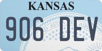 KS license plate 906DEV