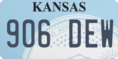 KS license plate 906DEW