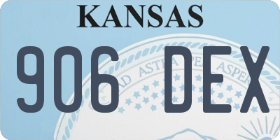 KS license plate 906DEX