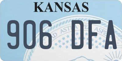 KS license plate 906DFA