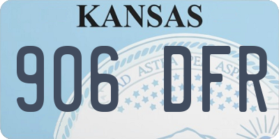 KS license plate 906DFR