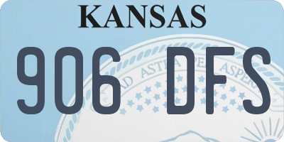 KS license plate 906DFS
