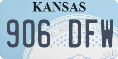 KS license plate 906DFW