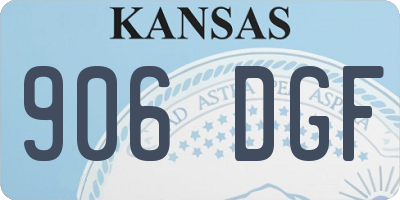 KS license plate 906DGF