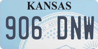 KS license plate 906DNW