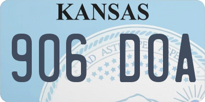KS license plate 906DOA