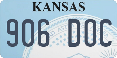 KS license plate 906DOC