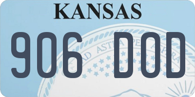 KS license plate 906DOD