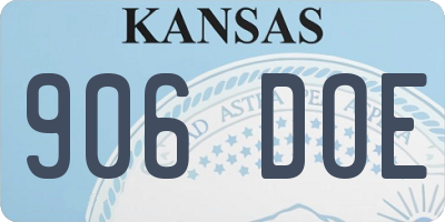 KS license plate 906DOE