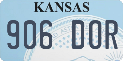 KS license plate 906DOR