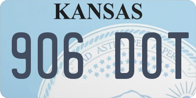 KS license plate 906DOT
