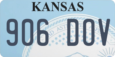 KS license plate 906DOV