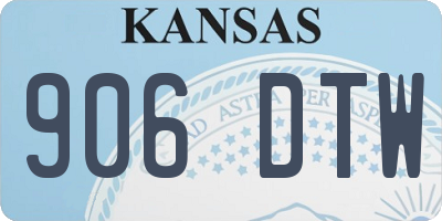 KS license plate 906DTW