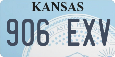 KS license plate 906EXV