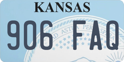 KS license plate 906FAQ