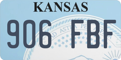 KS license plate 906FBF