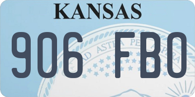 KS license plate 906FBO